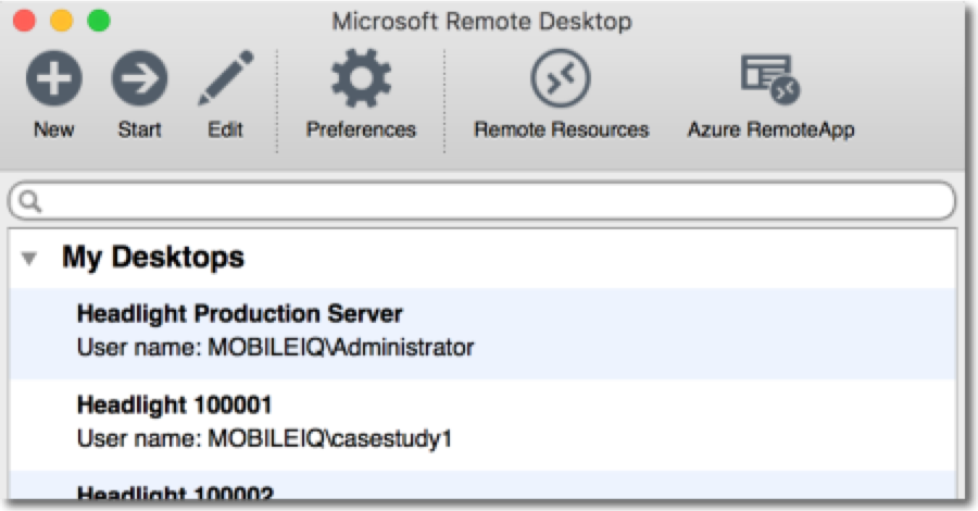 Microsoft Remote Desktop setup